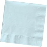 Creative Converting Touch of Color 2-Ply 50 Count Paper Beverage Napkins, Pastel Blue