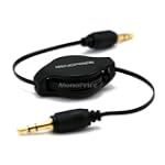 Retractable 3.5 mm Audio Extension Cable (Black)