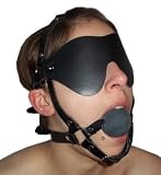 Produkt-Bild: Bondage Leder Harness Ball Mund Knebel mit Augenmaske Augenbinde