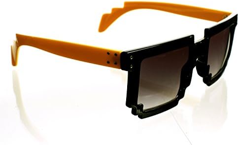 Orange &amp; Black Pixelated Wayfarer Sunglasses