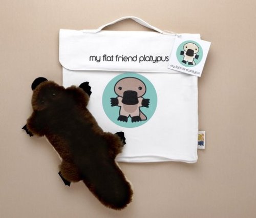 <br />Flat Friends Platypus with Cotton Drawstring Bag