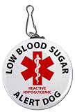 Service LOW BLOOD SUGAR Alert Dog Reactive Hypoglycemic 2.25 inch Clip Tag Service LOW BLOOD SUGAR Alert Dog Reactive Hypoglycemic 2.25 inch Clip Tag