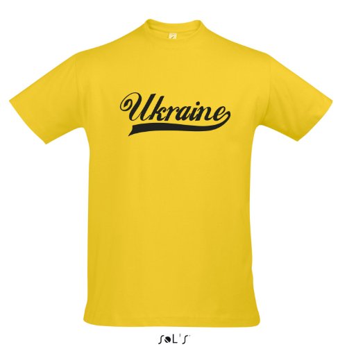 T-Shirt Ukraine Oldschool LÄNDERSHIRT EM / WM FAN Trikot S-XXL , Gold – schwarz , S