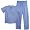 Unisex Solid Color Scrub Set - Blue, 2XS