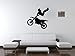 Motorcross Wall Decal Sticker - Dirt Bike Sport Decoration Mural - 12 in. Black