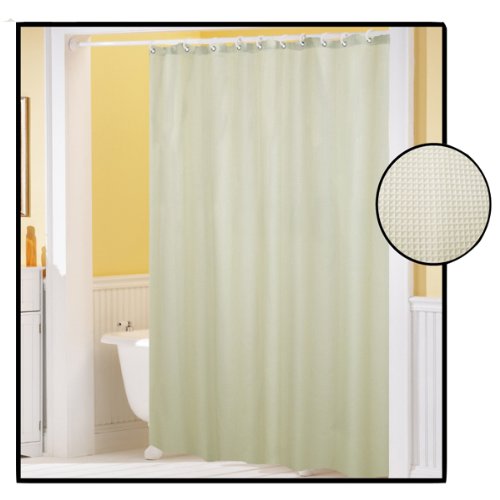Waffle Weave Fabric Shower IVORY color