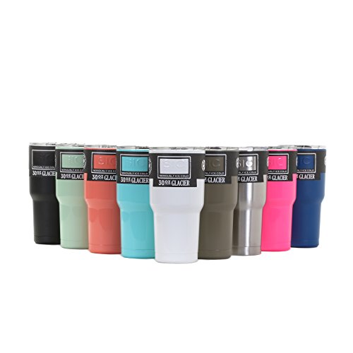 Ice White Powder Coated 30 Oz. SIC (Seriously Ice Cold) Stainless Steel Tumbler Double Wall Vacuum Insulated Cup No Sweat Travel Mug Coffee Cup & Thermos Multiple Colors & Sizes