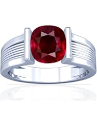 Platinum Cushion Cut Ruby Solitaire Ring