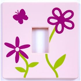 Pink Flowers and Butterfly Light Switch Cover
