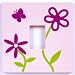 Pink Flowers and Butterfly Light Switch Cover