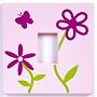 Pink Flowers and Butterfly Light Switch Cover