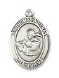 Sterling Silver St. Thomas Aquinas Medal Pendant with 24" Stainless Steel Chain in Gift Box