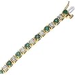 14K Yellow Gold Emerald and Diamond Bracelet
