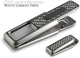 New! M-Clip Stainless Steel Money Clip - White Carbon Fiber