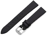 Hadley-Roma Women's LSL978RA 160 16-mm Black Satin Grained Leather Watch Strap