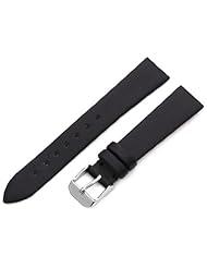 Hadley-Roma Womens LSL978RA 160 16-mm Black Satin Grained Leather Watch Strap