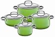 Silit 4-Piece Cookware Set with Lids, Lemon Green