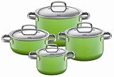 Silit 4-Piece Cookware Set with Lids, Lemon Green