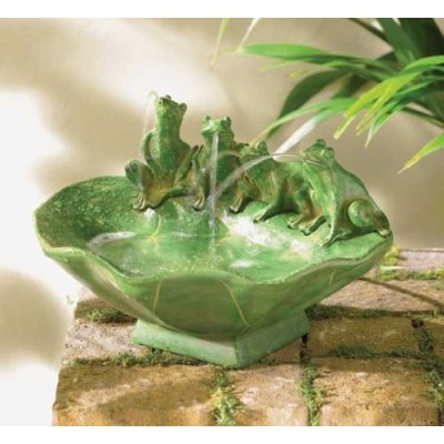 Frog and lilly pad tabletop fountain