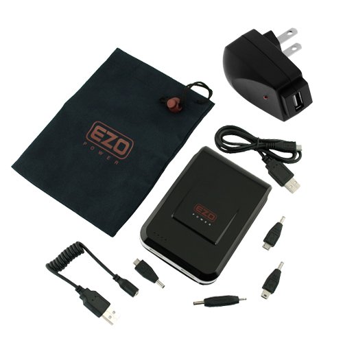 EZOPower 12000MAH Dual USB Port External Rechargable Power Bank Backup Battey Pack with AC Power Adapter for Cellphones, iPhone, iPod, iPad, Tablets, MP3, MP4, E-Books, Sony PSP, Nintendo DS, DS Lite, DSI, GPS, Digital Camera and more.