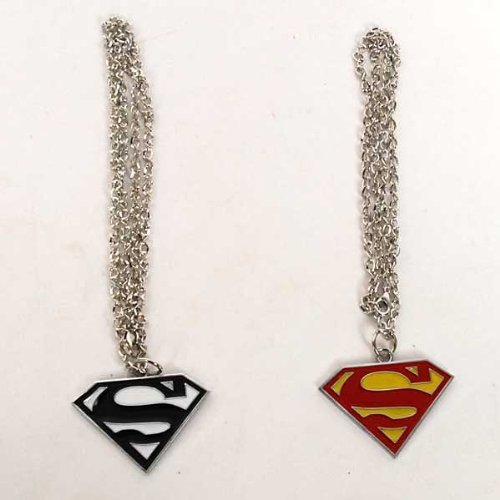 Superman Logo Shaped Pendant Necklace Chain 2pcs Picture
