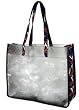 UVA Logo Tote Bag University of Virginia with Clear Sides and Cotton Fabric - SEE Through Thru Bag for School Events or Beach GIFT IDEA for MEN Women Ladies MOM Mother or Dad Teachers and Travelers