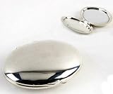 Personalised Silver Oval Handbag Compact Mirror Engraved
