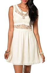 Sexy Chiffon/Polyamide/Polyester/Spandex Lace Cutout Open-Back Floral Print  Dress