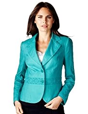 Per Una Pure Linen Floral Lace Jacket