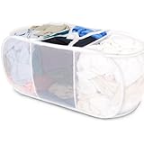 Pro-Mart DAZZ Deluxe Pop-Up Hamper, 3 Compartment, White