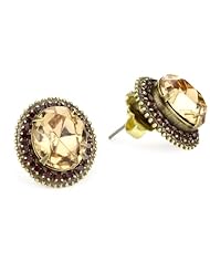 Sorrelli "Tapestry" Bold Crystal Oval Stud Gold-Tone Earrings