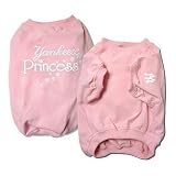 NY Yankees Pink Princess Officially Licensed MLB Dog & Puppy T-shirt - Small / Length 12-14 / Girth 16-18