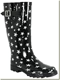 Chooka - Women's Star Swept Black and White Rain Boots