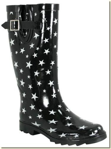 Chooka - Women's Star Swept Black and White Rain Boots - Buy Chooka 