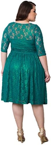 Justcosy Womens 1/2 Sleeve Extra Plus Size Jade Green Lace Radiant Dress