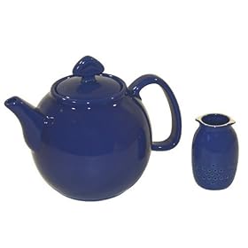 Buy Chantal Ceramic 1-1 2-Quart Tea Steep with Infuser, Glossy Indigo Blue