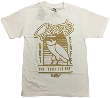 Rufnek "Streets Not Safe" OVO XII (12) COLLECTION T-Shirt (XL, White/Ligth Gold)