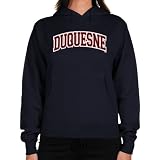 NCAA Duquesne Dukes Ladies Arch Applique Midweight Pullover Hoodie - Navy Blue