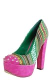 Yasenia Spike Toe Woven Pumps GREEN