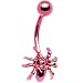 Pink Electro Titanium Spider Belly Ring
