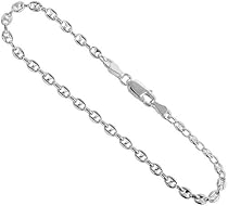 Hot Sale Sterling Silver Italian Puffed Anchor Chain Necklace 4.2 mm Nickel Free, 16 inch