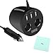 Qisan Car Charger for Cup Holder 3 USB Port with 2 Expansion Output for Smart Devices Come with a FREE Qisan Screen Cleaning Cloth