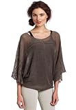 Velvet Womens Moie Linen Lace Stitch Batwing Sleeve Sweater