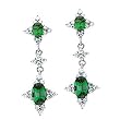 14K White Gold Tsavorite and Diamond Earrings