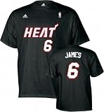 LeBron James NBA Adidas Miami Heat #6 Youth Black High Definition Game Time T-Shirt Jersey