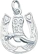 Sterling Silver Horseshoe Cowboy Boot Charm