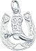Sterling Silver Horseshoe Cowboy Boot Charm