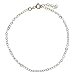 18Kt Yellow Gold over Sterling Silver Diamond Links With Diamond Cut Chain 9in Anklet