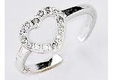 Signature Heart Cubic Zirconia Toe Ring SILVER