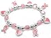 Breast Cancer Awareness Stretch Pink Ribbon Bracelet